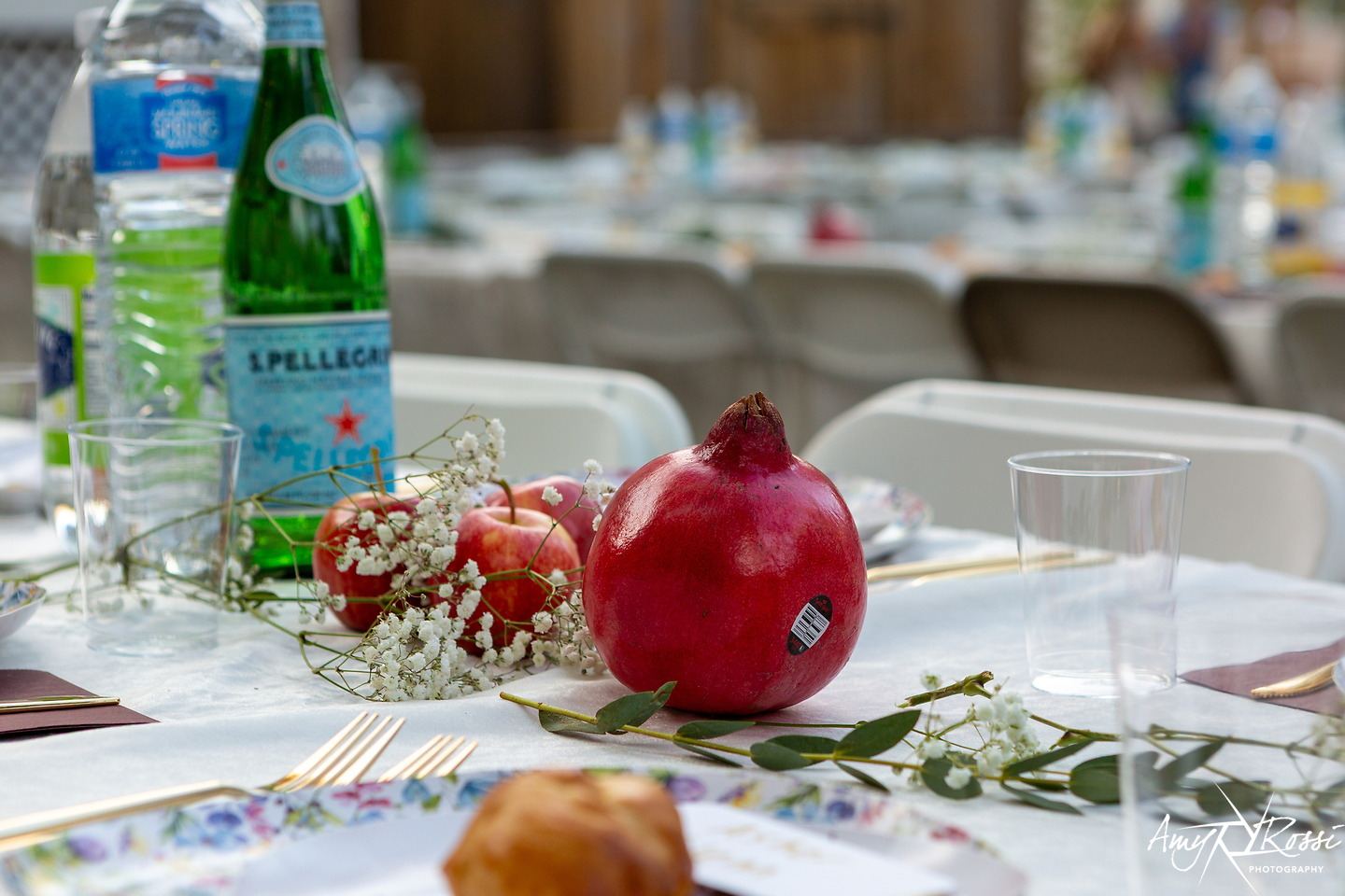 Pomegranates and honey on the Rosh Hashanah table